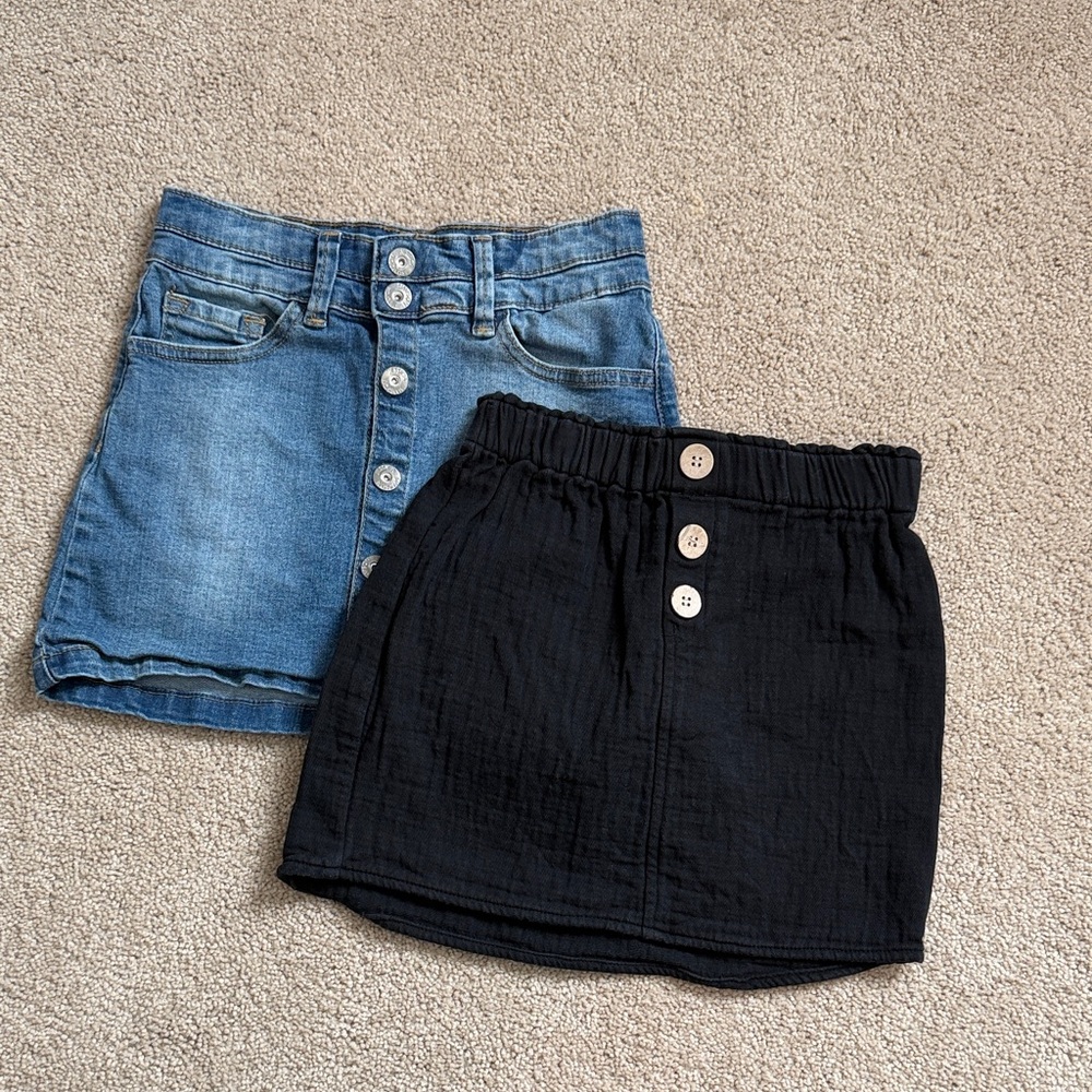 Girls Lot of Stylish Kids Denim and Black Skirt Set